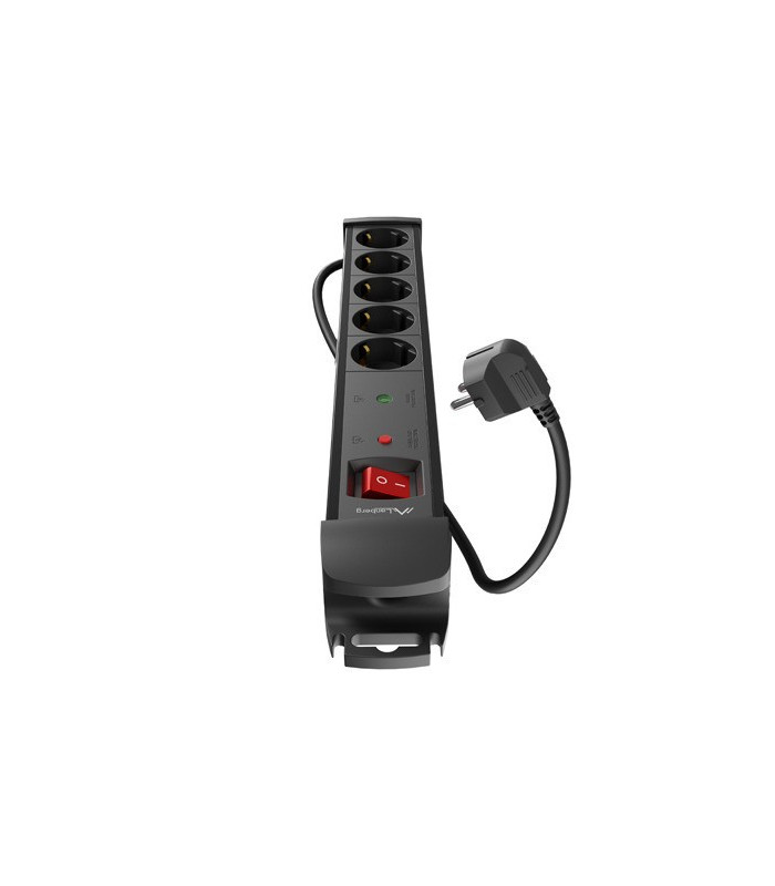Regleta lanberg sp1 5 tomas schuko proteccion hasta 2500w negra 5m