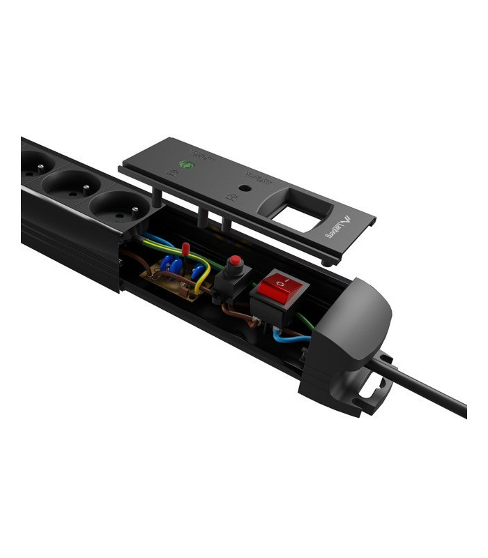 Regleta lanberg sp1 5 tomas schuko proteccion hasta 2500w negra 5m