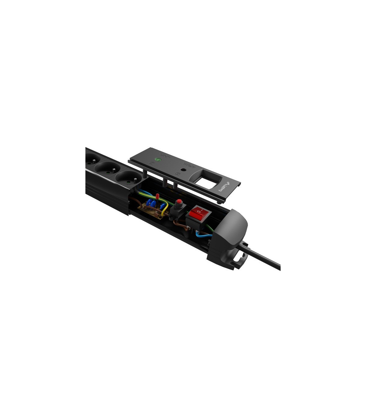 Regleta lanberg sp1 5 tomas schuko proteccion hasta 2500w negra 5m
