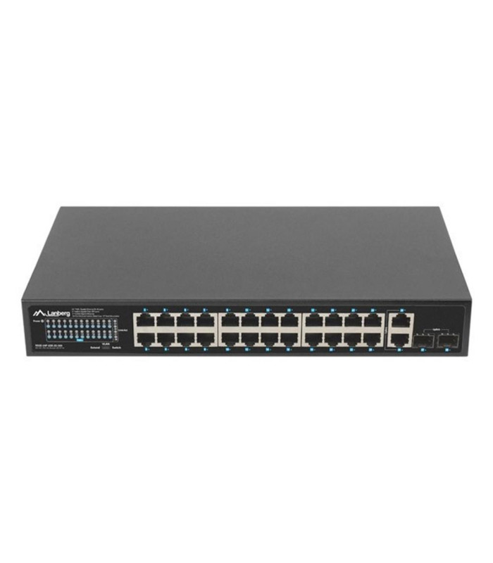 Switch lanberg 24 puertos 1gb poe+ - 2x sfp 2x gbit ethernet 360w rack 19 pulgadas