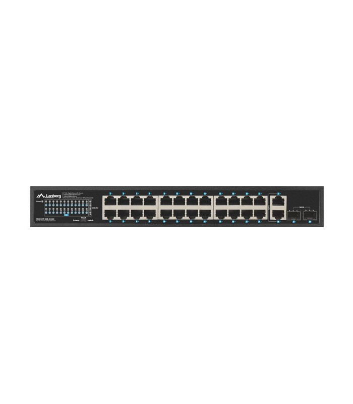 Switch lanberg 24 puertos 1gb poe+ - 2x sfp 2x gbit ethernet 360w rack 19 pulgadas