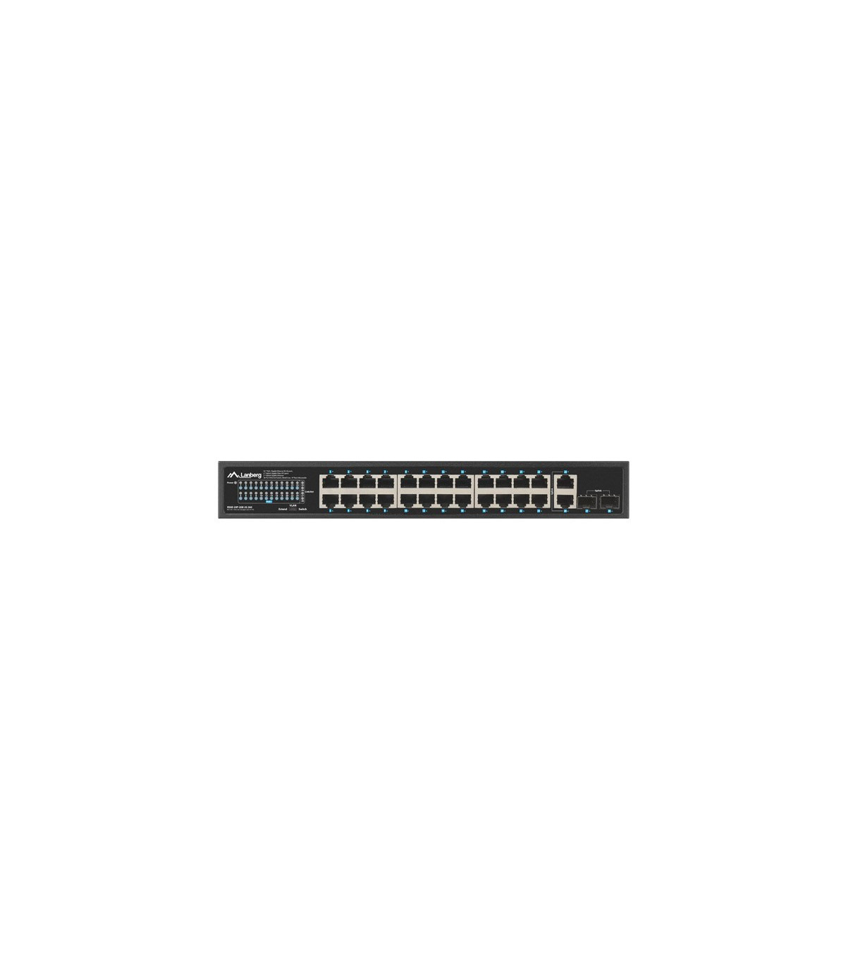 Switch lanberg 24 puertos 1gb poe+ - 2x sfp 2x gbit ethernet 360w rack 19 pulgadas
