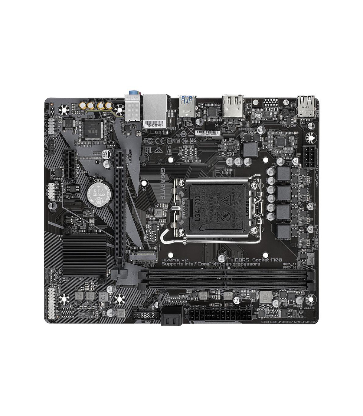 Placa base gigabyte h610m k v2 matx lga 1700 -  2x ddr5 -  2x sata 6gb - s