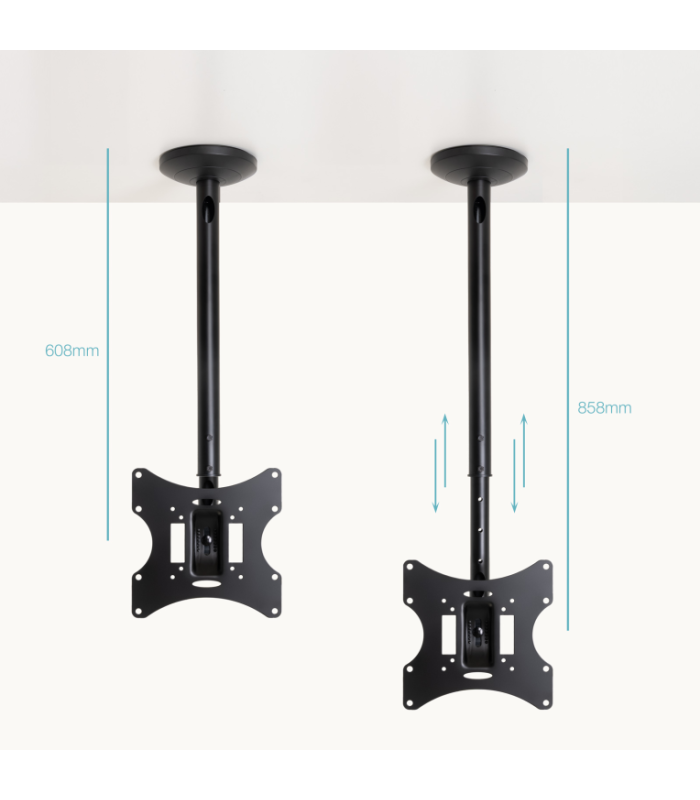 Soporte techo tooq vesa hasta 42 pulgadas 200x200mm max 30kg negro