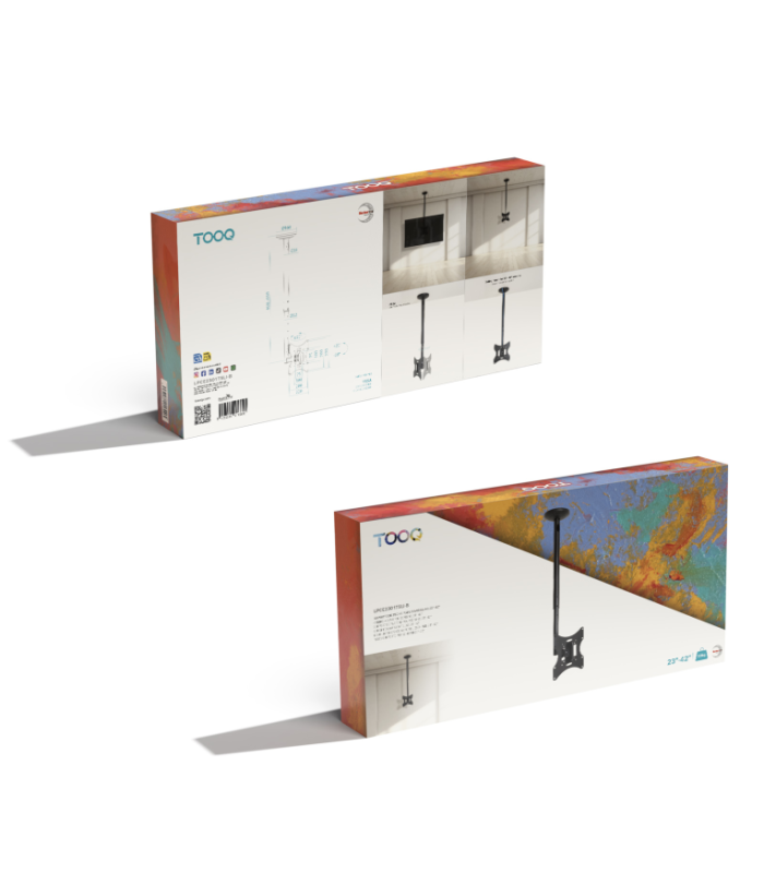 Soporte techo tooq vesa hasta 42 pulgadas 200x200mm max 30kg negro