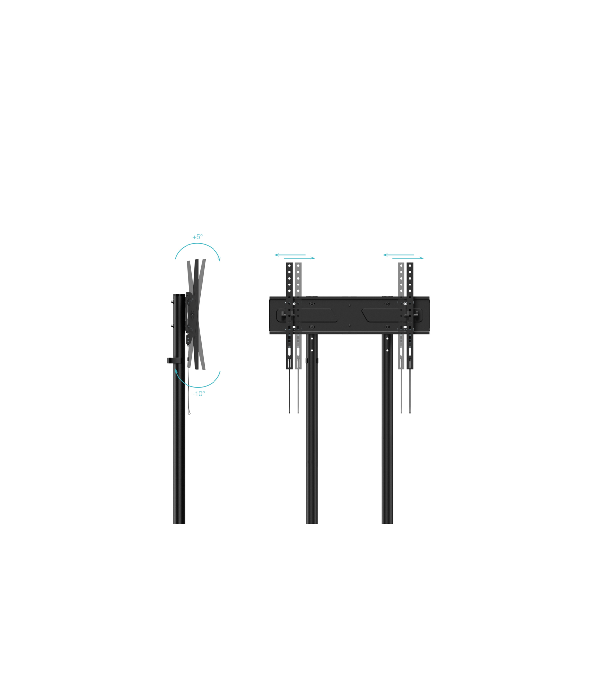 Soporte suelo con ruedas tooq vesa hasta 70 pulgadas 600x400mm max 70kg