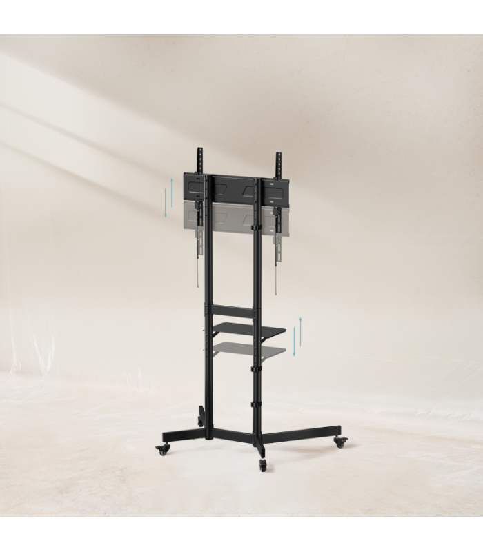 Soporte suelo con ruedas tooq vesa hasta 70 pulgadas 600x400mm max 70kg