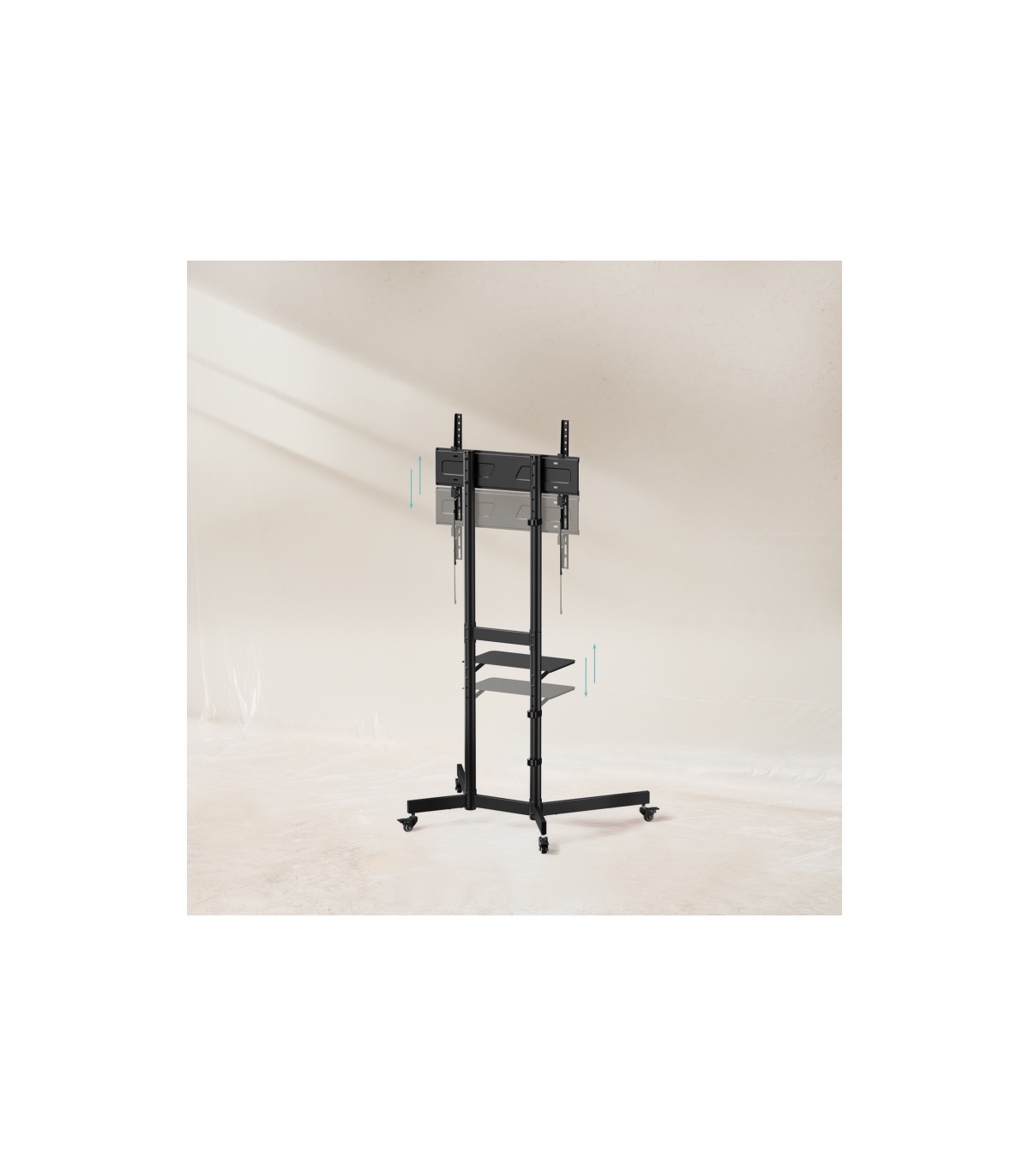 Soporte suelo con ruedas tooq vesa hasta 70 pulgadas 600x400mm max 70kg