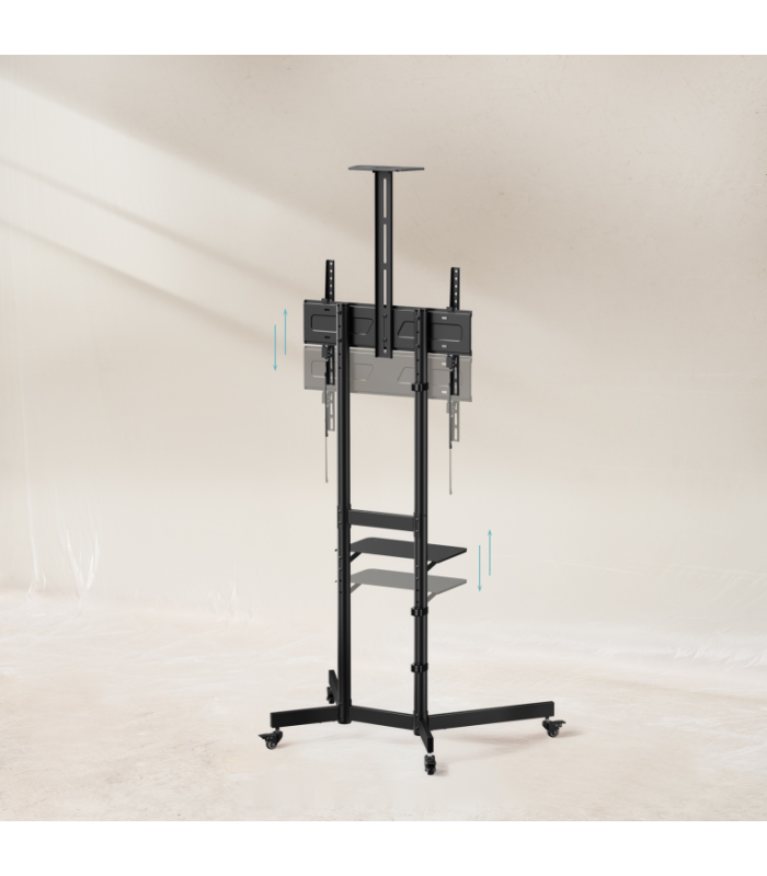 Soporte suelo con ruedas tooq vesa hasta 70 pulgadas 600x400mm max 70kg