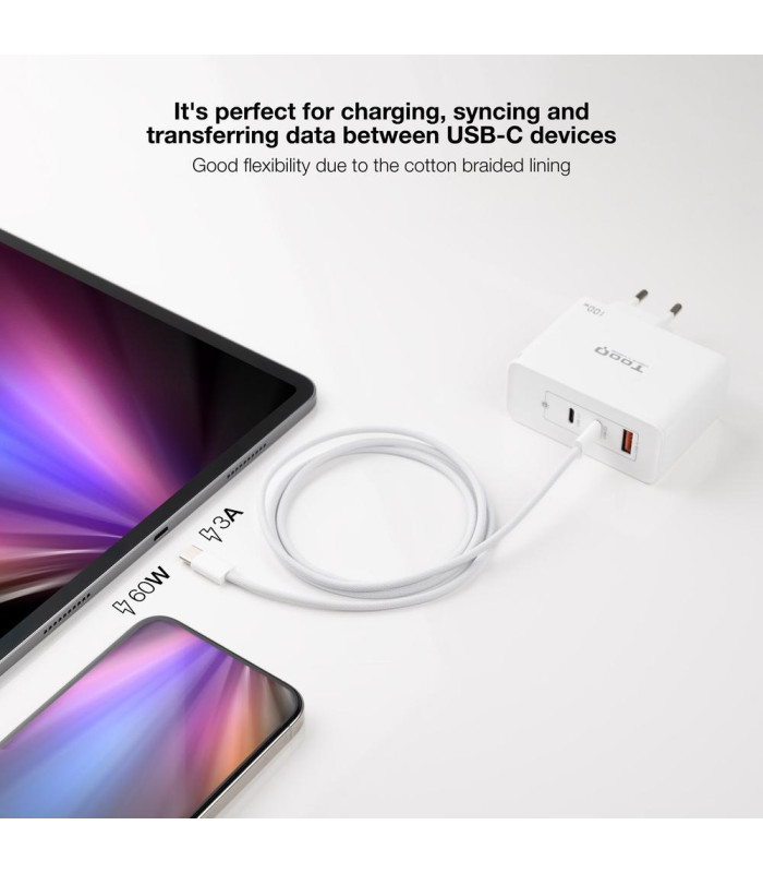 Cable usb - c 2.0 nanocable 60w usb - c - m - m - 1m