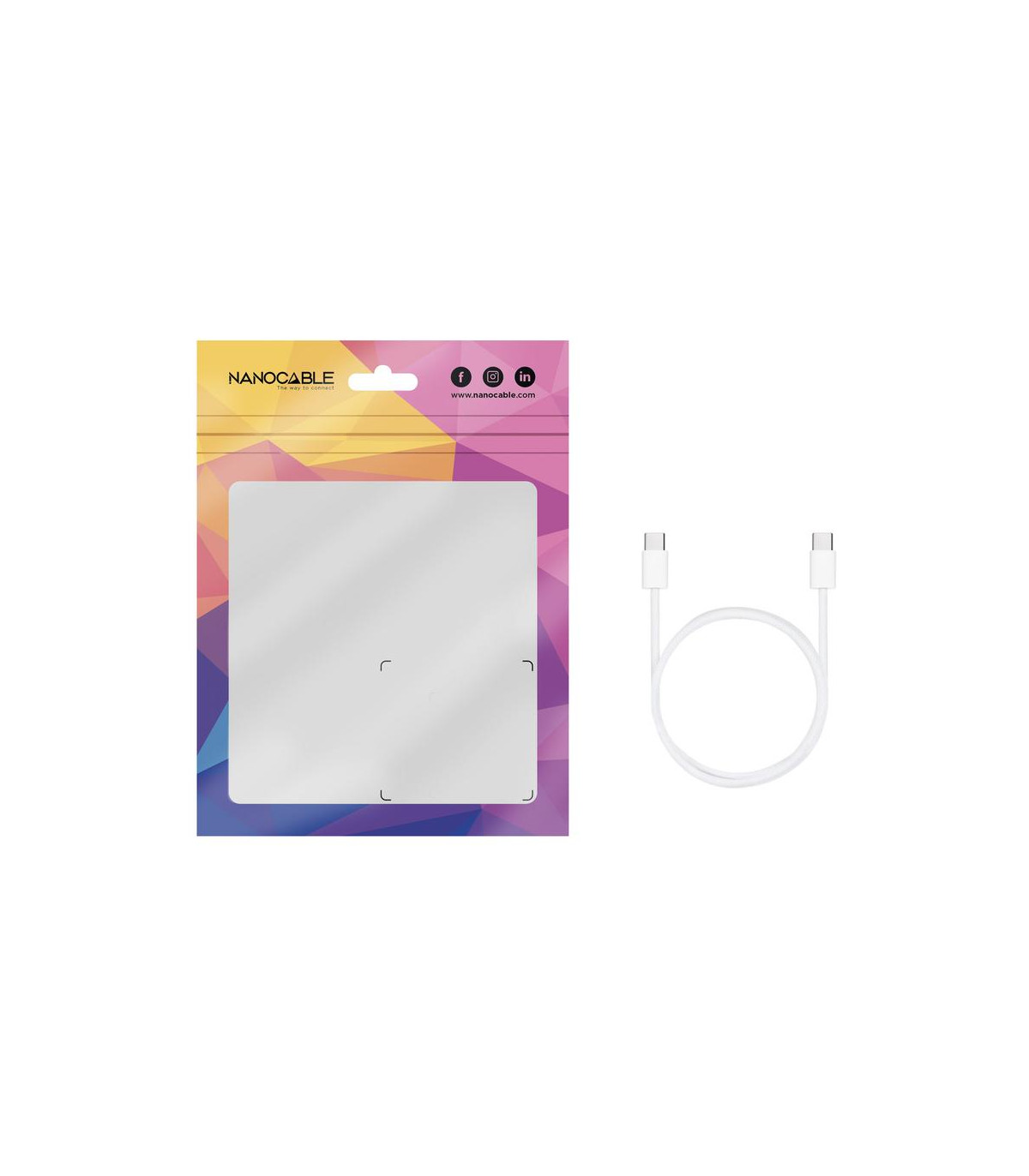 Cable usb - c 2.0 nanocable 60w usb - c - m - m - 1m
