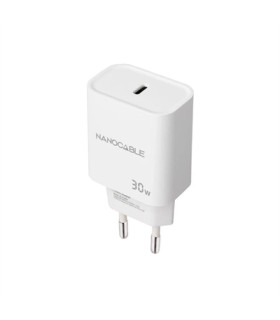 Cargador nanocable pared usb - c pd 30w blanco
