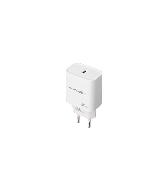 Cargador nanocable pared usb - c pd 30w blanco