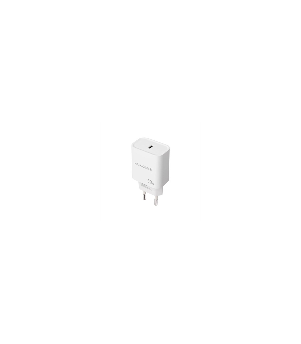 Cargador nanocable pared usb - c pd 30w blanco