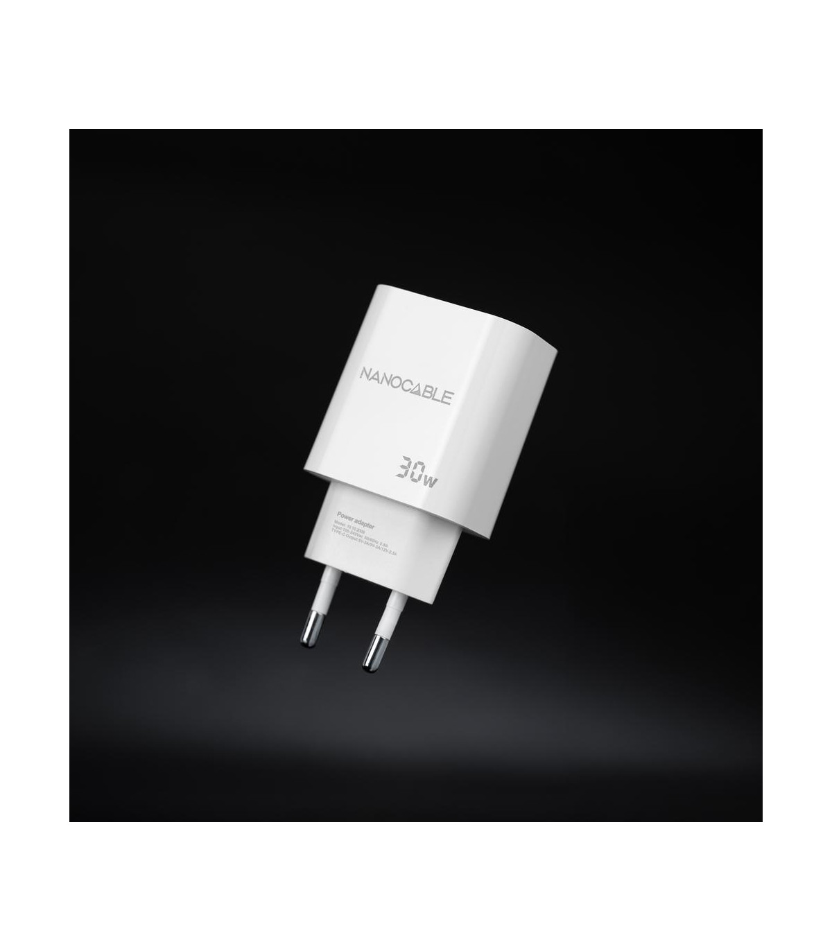 Cargador nanocable pared usb - c pd 30w blanco