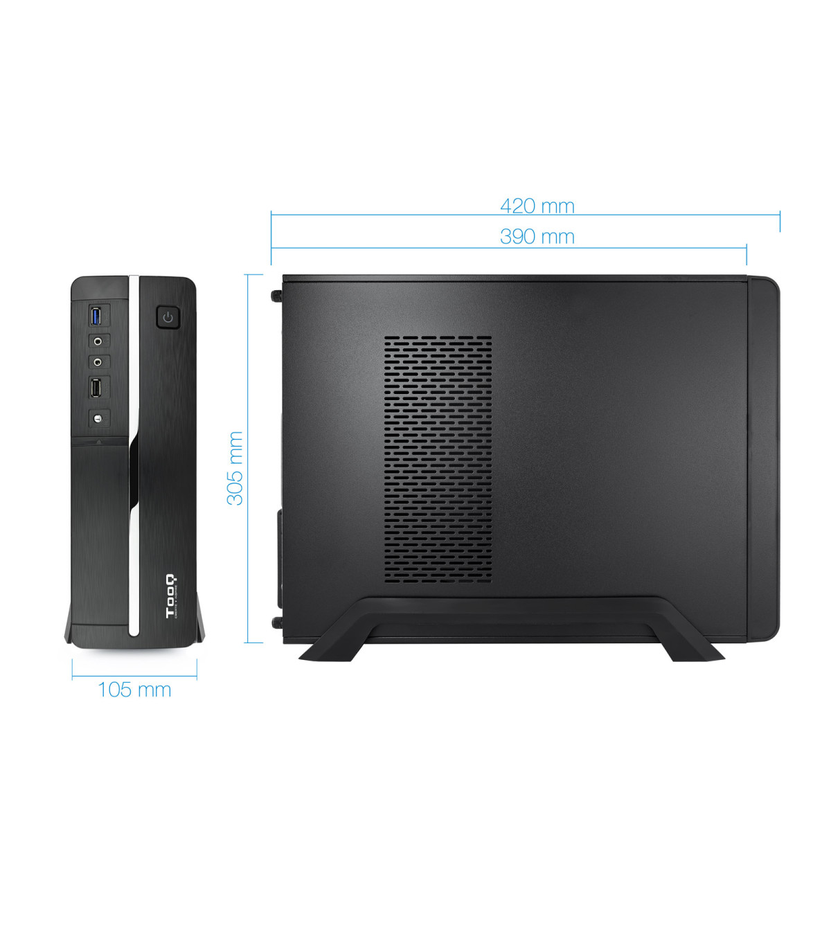 Caja ordenador sobremesa tooq microatx slim  fuente sfx incluida
