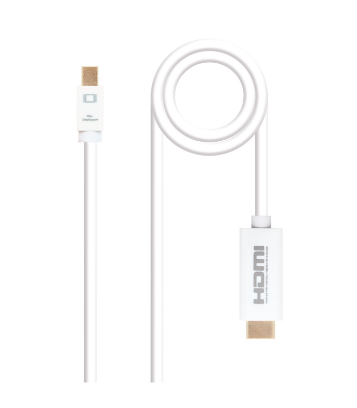 Cable nanocable conversor mini dp a hdmi mini dp - m -  hdmi - m blanco 2.0 m