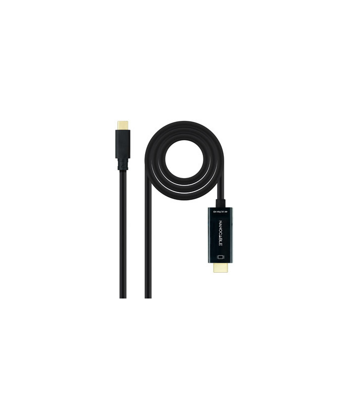 Cable nanocable conversor usb tipo c a hdmi usb tipo c - mhdmi - m negro 1.8 m