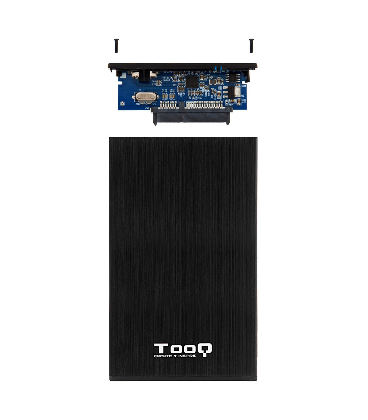 Caja externa tooq tqe - 2527b para hdd - ssd 2.5 pulgadas 9.5mm sata usb 3.0 negra