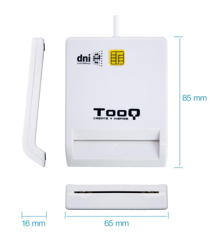 Lector de tarjetas dni tooq tqr - 210w usb 2.0 blanco