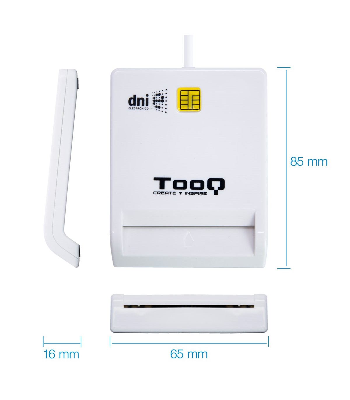 Lector de tarjetas dni tooq tqr - 210w usb 2.0 blanco