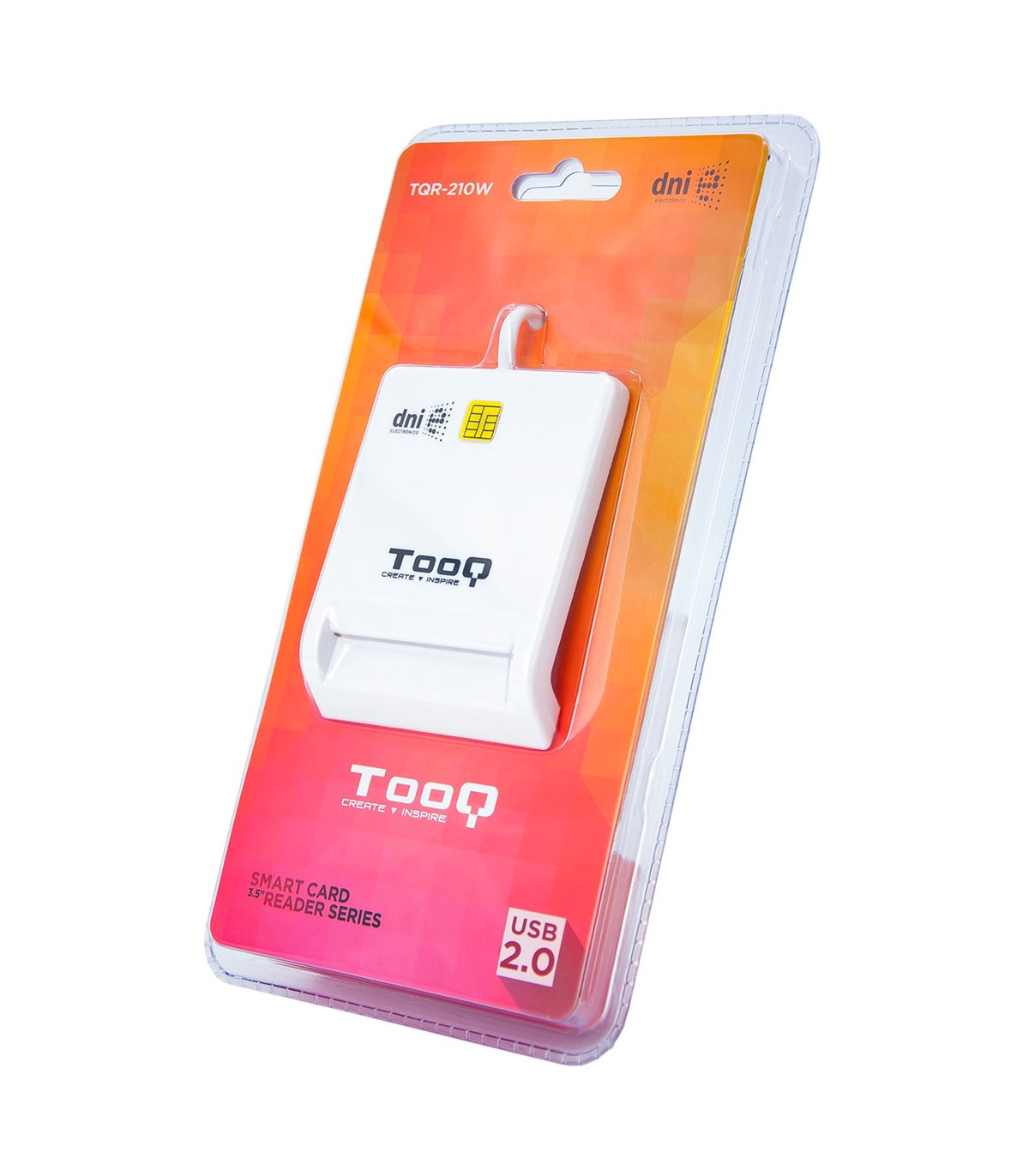 Lector de tarjetas dni tooq tqr - 210w usb 2.0 blanco