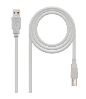 Cable impresora nanocable conversor usb - a a usb - b macho - macho beige 1.8m