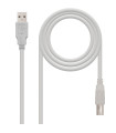 Cable impresora nanocable conversor usb - a a usb - b macho - macho beige 1.8m
