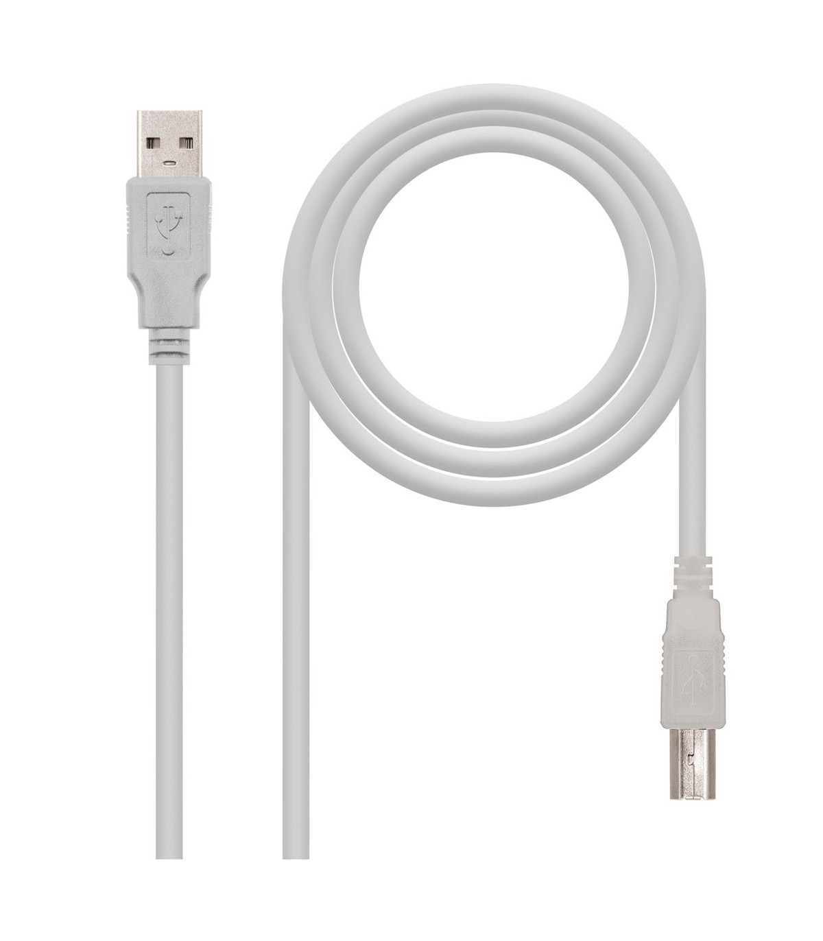 Cable impresora nanocable conversor usb - a a usb - b macho - macho beige 1.8m