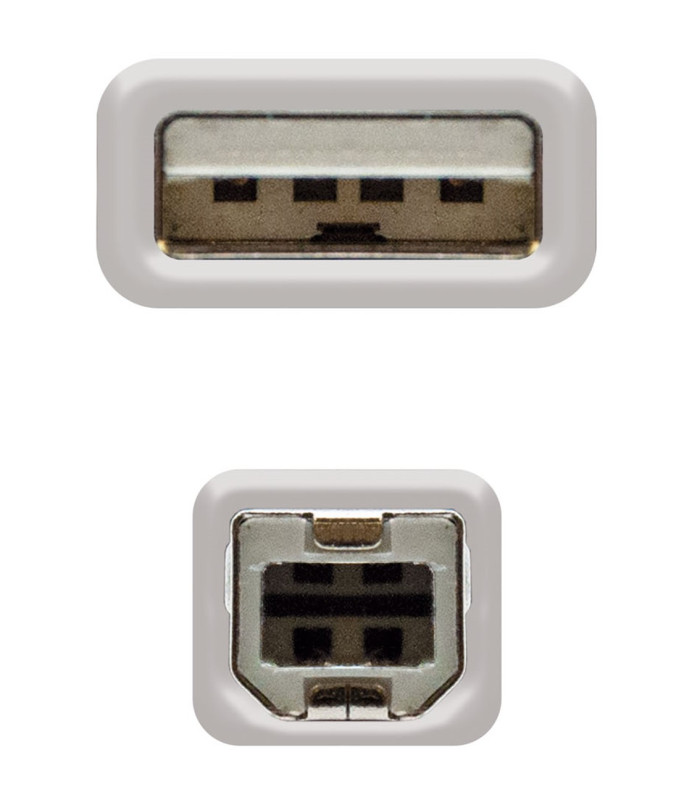 Cable impresora nanocable conversor usb - a a usb - b macho - macho beige 1.8m
