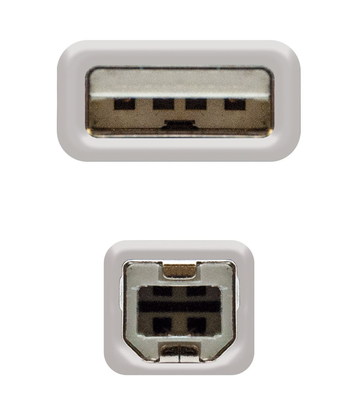 Cable impresora nanocable conversor usb - a a usb - b macho - macho beige 1.8m