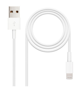 Cable nanocable usb 2.0 a iphone lightning - usb macho macho blanco 1m