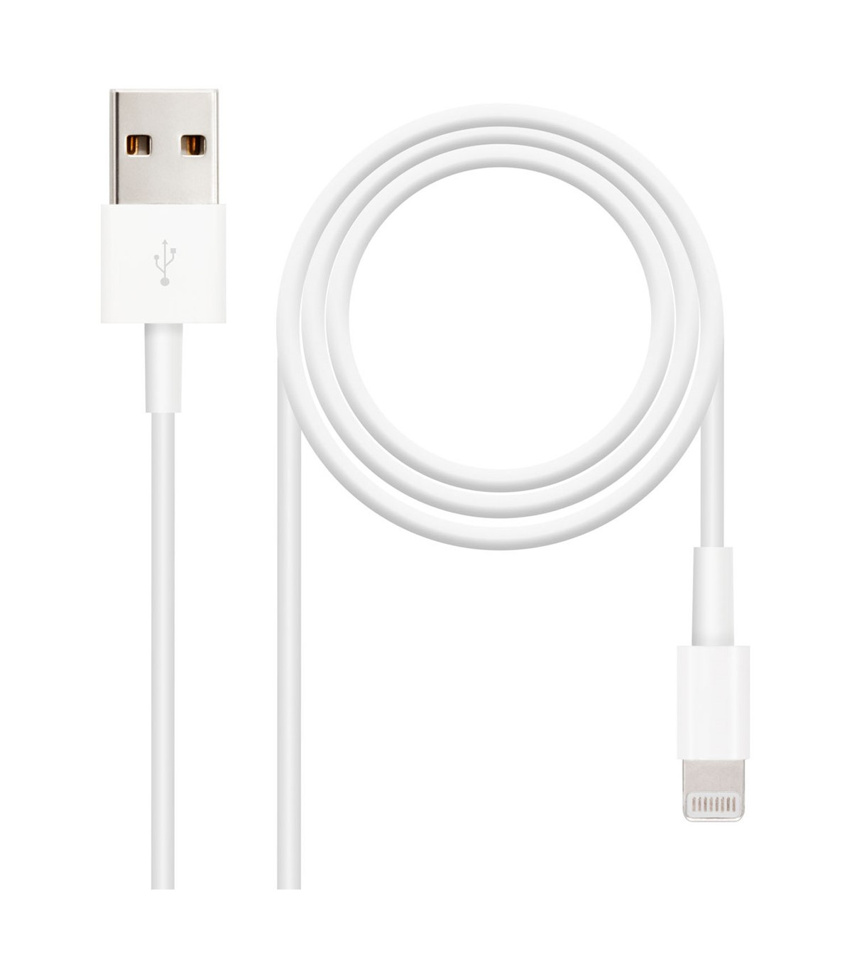 Cable nanocable usb 2.0 a iphone lightning - usb macho macho blanco 1m