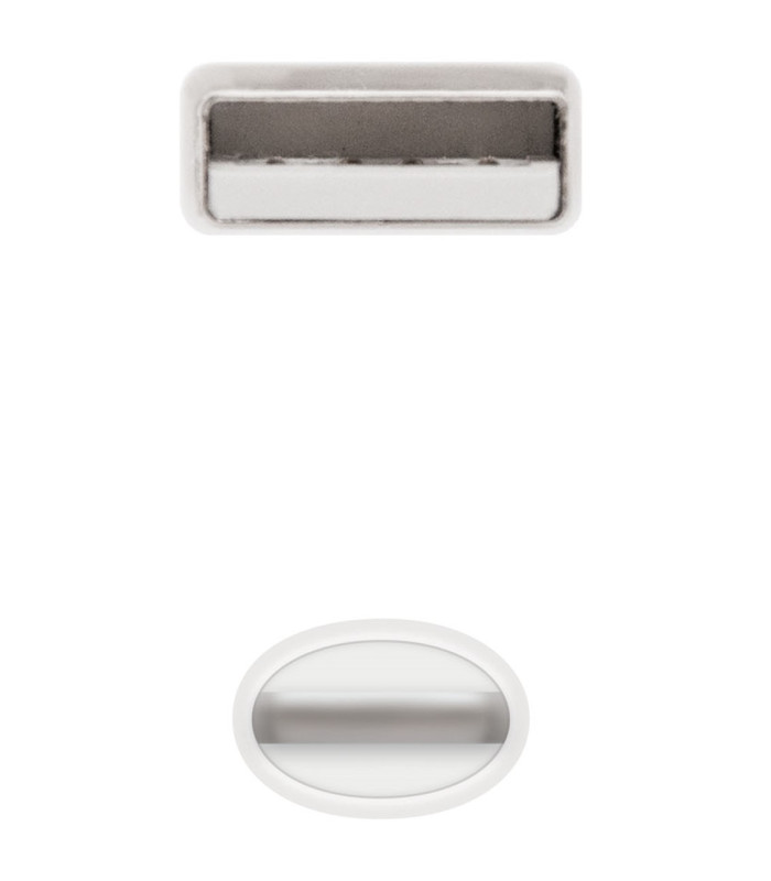 Cable nanocable usb 2.0 a iphone lightning - usb macho macho blanco 1m