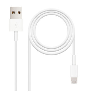 Cable nanocable usb 2.0 a iphone lightning - usb macho macho blanco 2m
