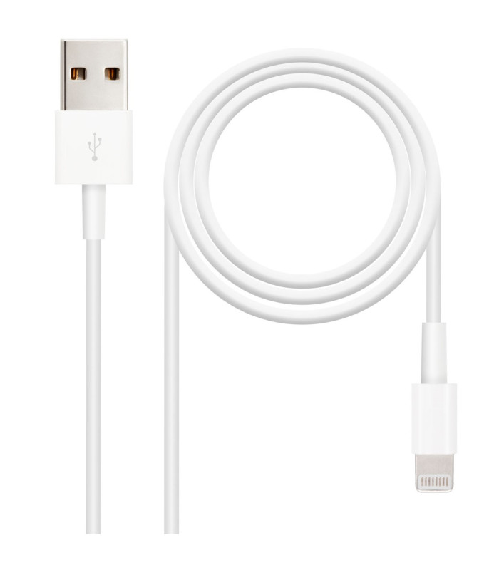 Cable nanocable usb 2.0 a iphone lightning - usb macho macho blanco 2m