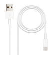 Cable nanocable usb 2.0 a iphone lightning - usb macho macho blanco 2m