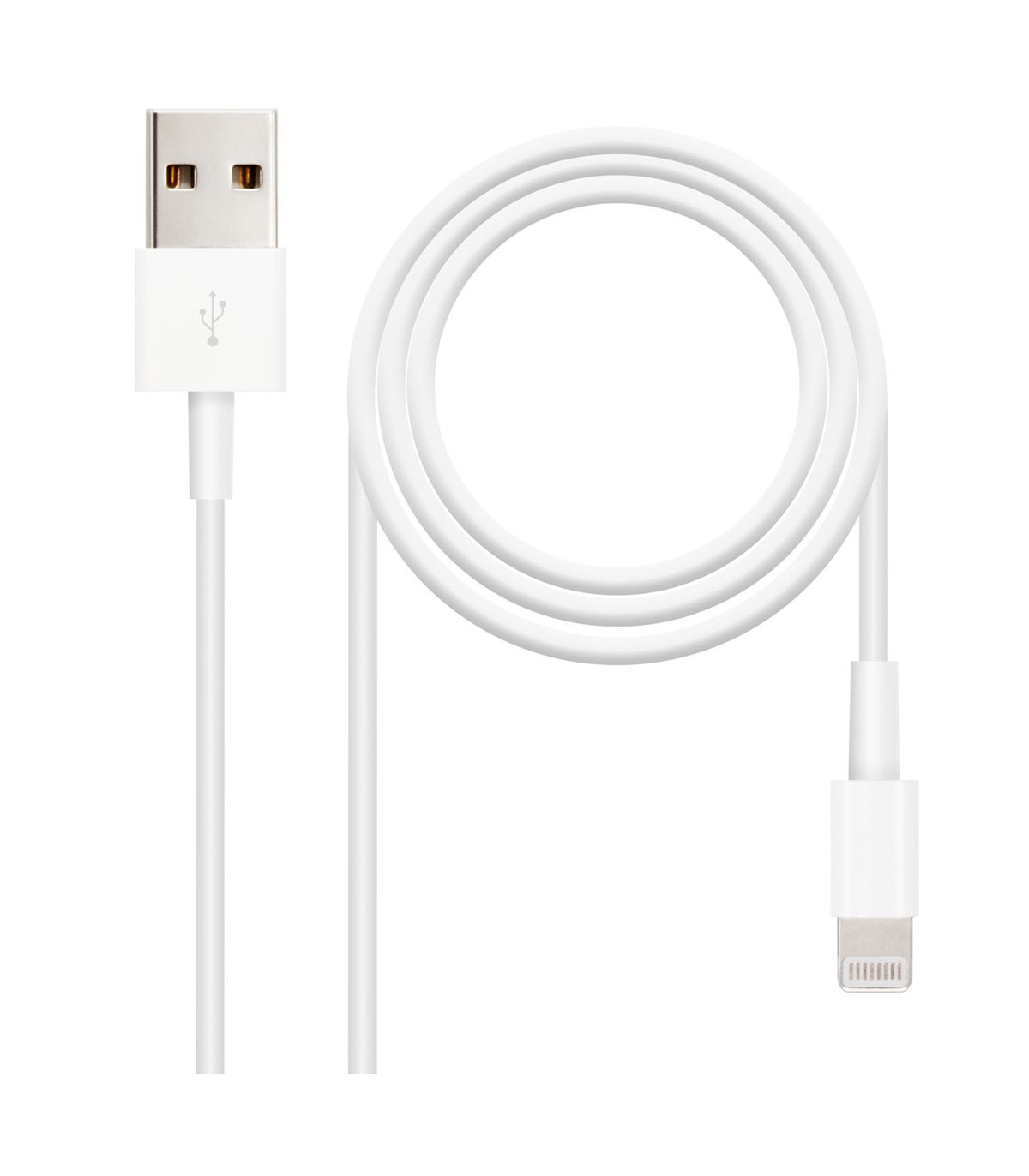 Cable nanocable usb 2.0 a iphone lightning - usb macho macho blanco 2m