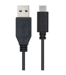 Cable nanocable conversor usb 3.1 gen2 a usb tipo c macho - macho negro 1m