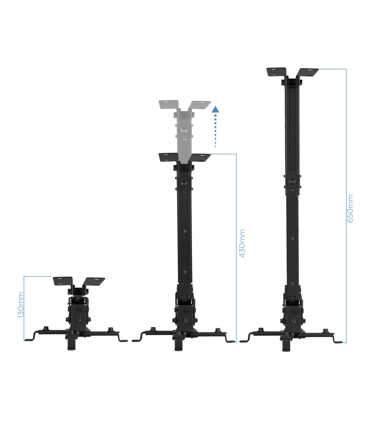 Soporte de proyector de techo tooq  pj2012t - b negro  distancia 130 - 650 mm.