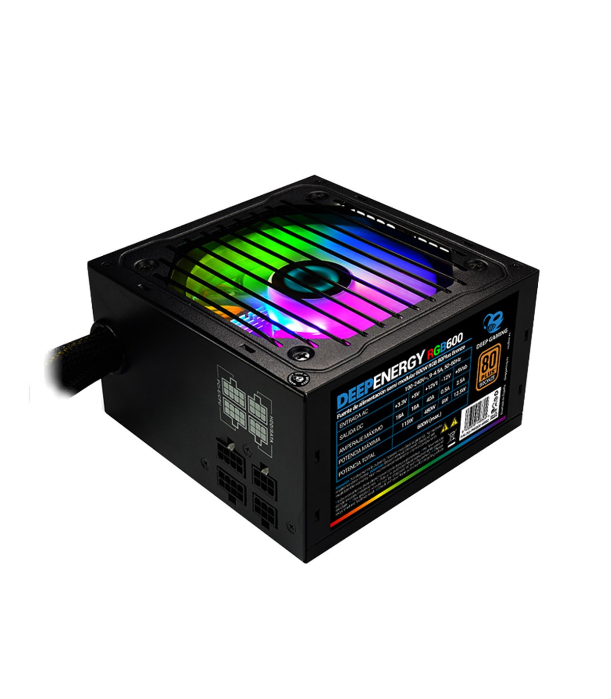 Fuente de alimentacion coolbox energy - g 850w 80+ gold gaming rgb modular