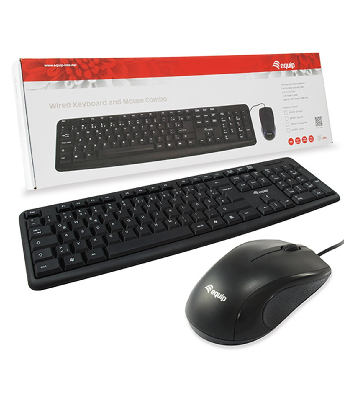 Kit teclado + mouse raton usb equip life color negro