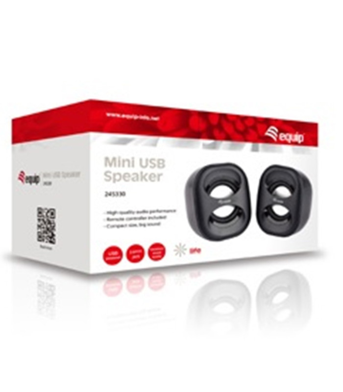 Altavoces 2.0 equip life mini 6w rms color negro jack 3.5 pulgadas alimetancion usb