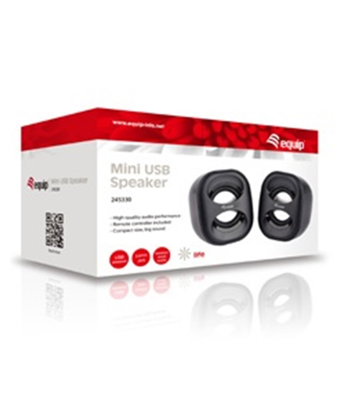 Altavoces 2.0 equip life mini 6w rms color negro jack 3.5 pulgadas alimetancion usb