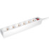 Regleta equip con 6 tomas cable de red de 1.5 metros y boton de apagado encendido