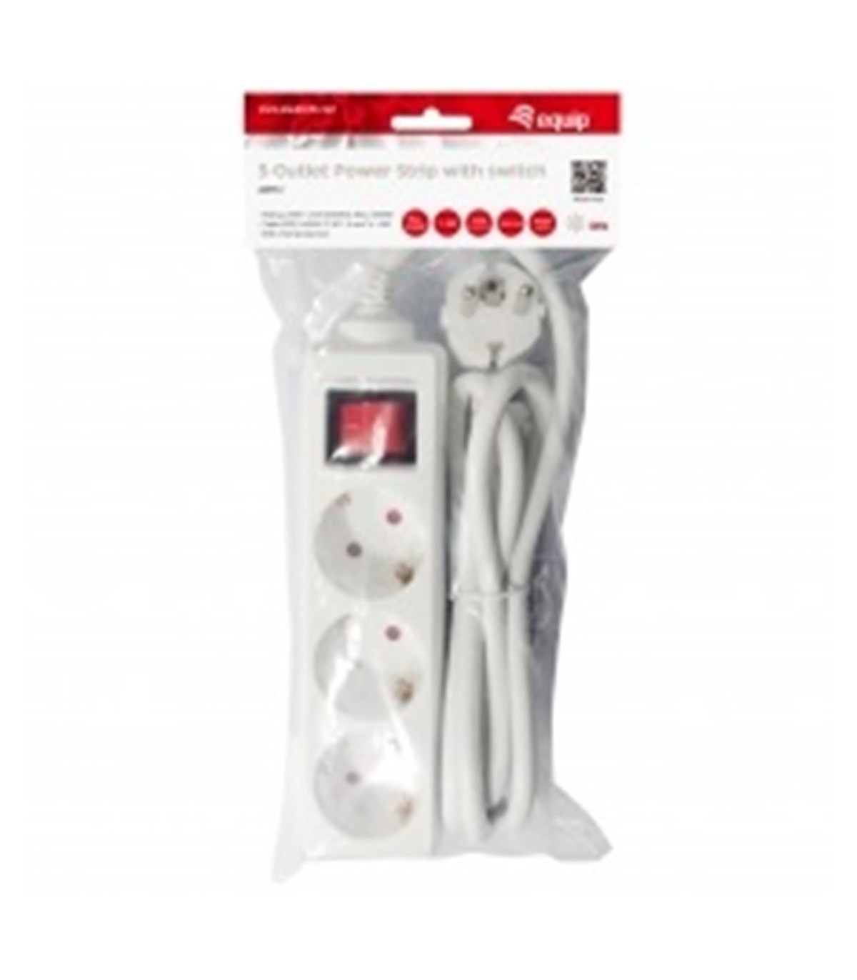 Regleta equip con 3 tomas cable de red de 1.5 metros y boton de apagado encendido