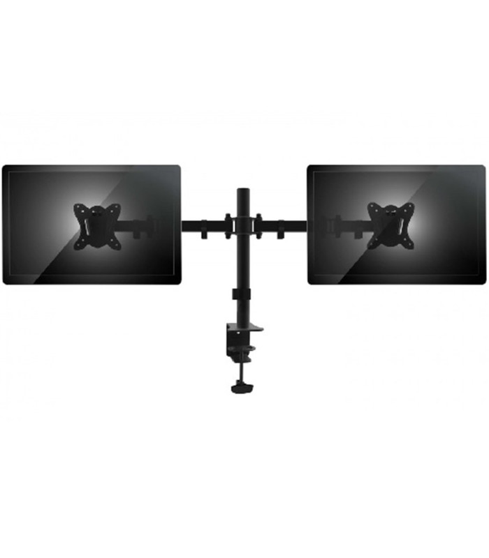 Soporte pantalla equip para mesa dos brazos 2 pantallas  13 pulgadas - 27 pulgadas  de brazo   inclinable  y giratorio 360º max.