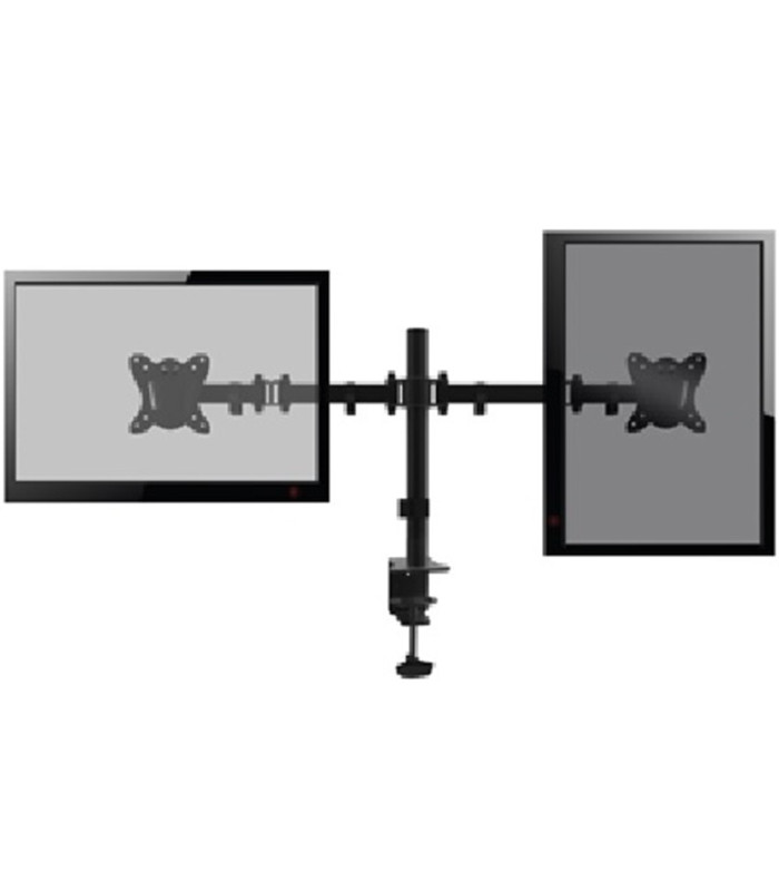 Soporte pantalla equip para mesa dos brazos 2 pantallas  13 pulgadas - 27 pulgadas  de brazo   inclinable  y giratorio 360º max.