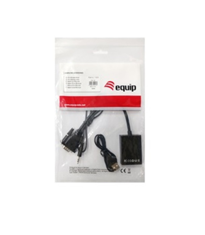 Adaptador equip vga macho a hdmi hembra con audio jack 3.5 pulgadas 119038