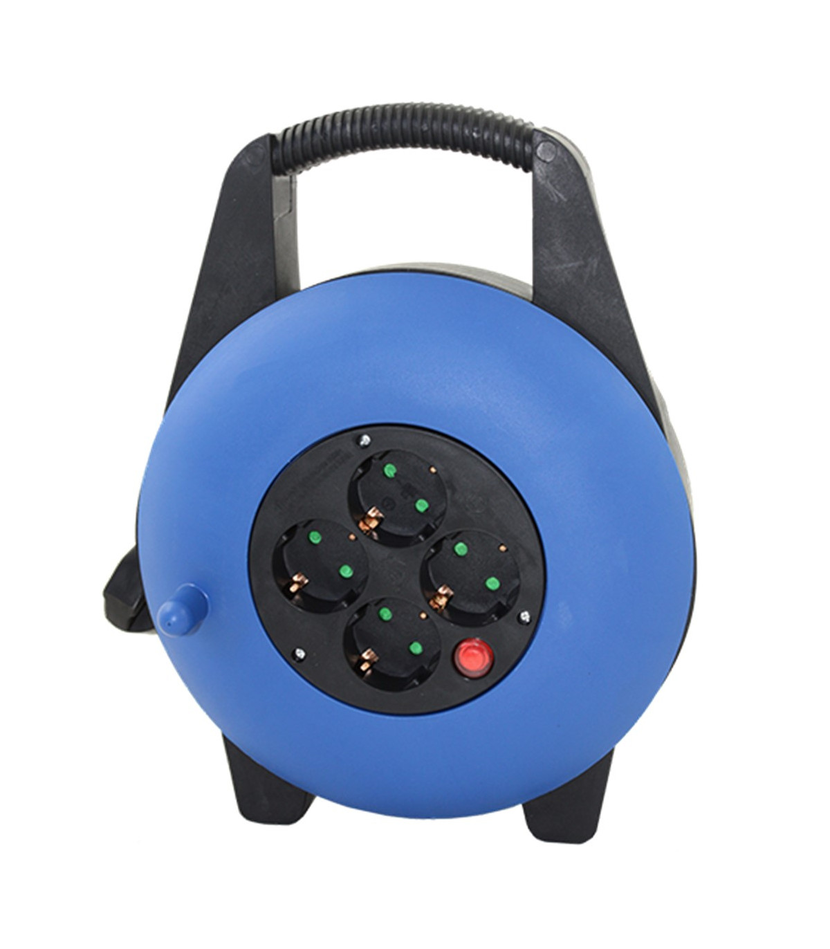 Regleta alargadera enrollacables 4 tomas -  15m -  16a -  250v -  3x1.5mm -  color azul